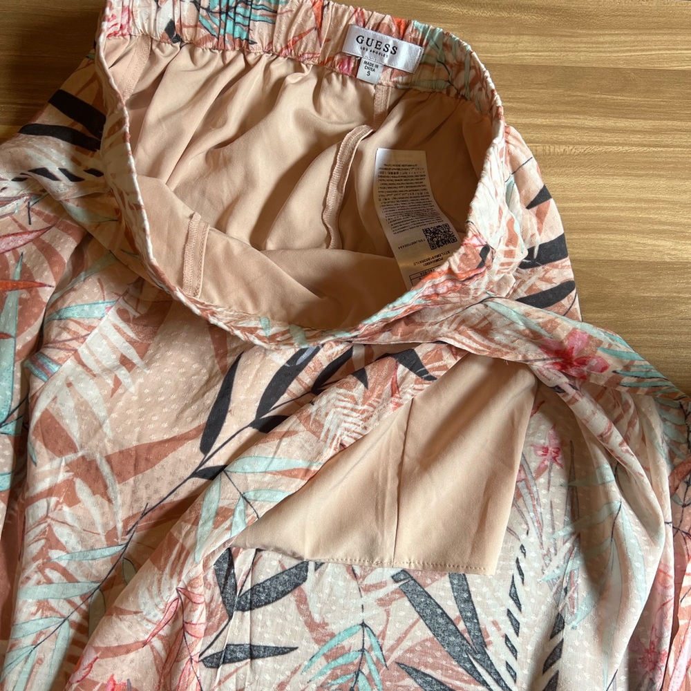 Guess Tropical Pink Wide Leg with Split Pants Small - Picture 8 of 10